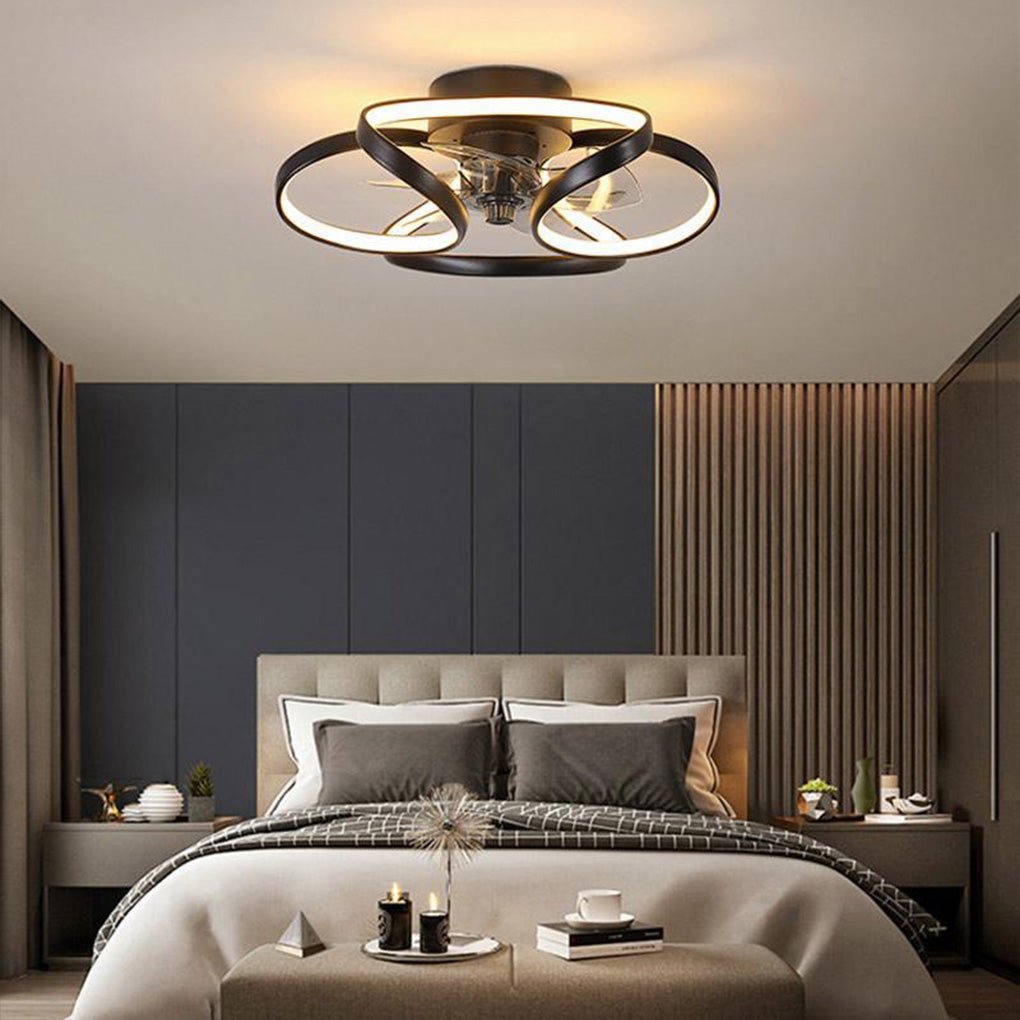 Petal Ceiling Fan with Dimmable 24W LED Light and Remote