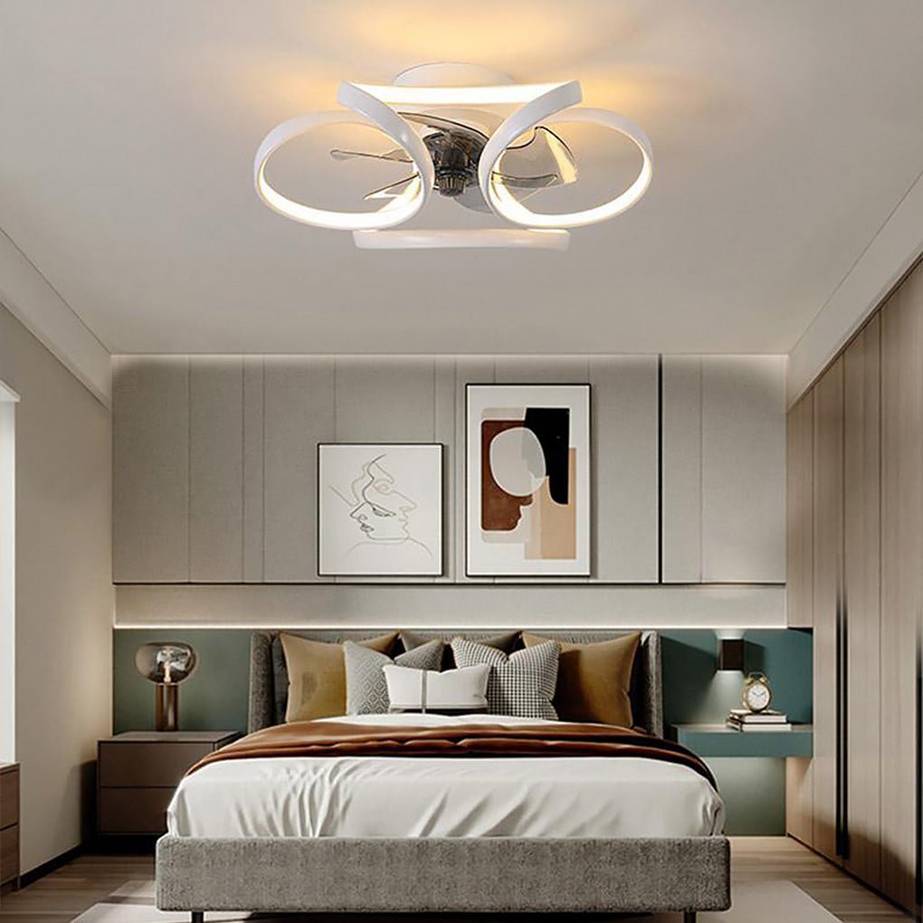 Petal Ceiling Fan with Dimmable 24W LED Light and Remote