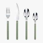 24-Piece Stainless Steel Cutlery Set with Coloured Handles