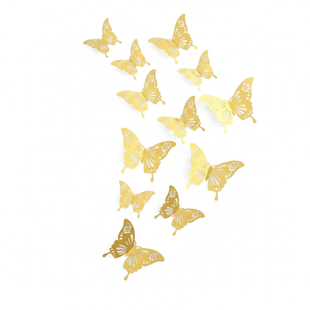Filigree Butterfly Wall Stickers, Set of 12 in Three Sizes
