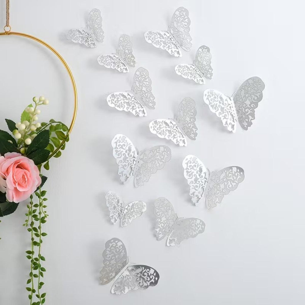 Filigree Butterfly Wall Stickers, Set of 12 in Three Sizes