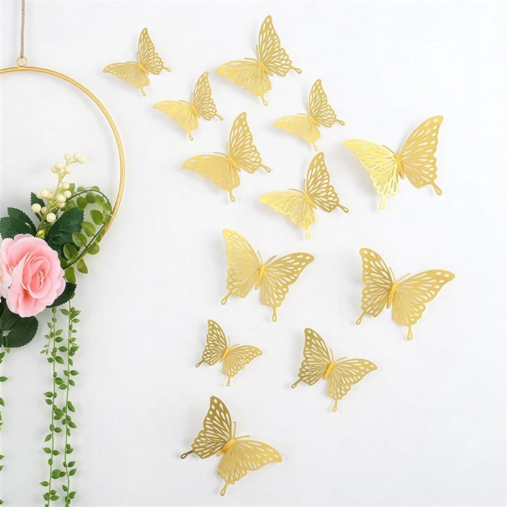 Filigree Butterfly Wall Stickers, Set of 12 in Three Sizes