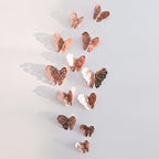3D Metallic Butterfly Wall Stickers, Three Sizes