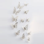 3D Metallic Butterfly Wall Stickers, Three Sizes