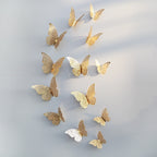 3D Metallic Butterfly Wall Stickers, Three Sizes