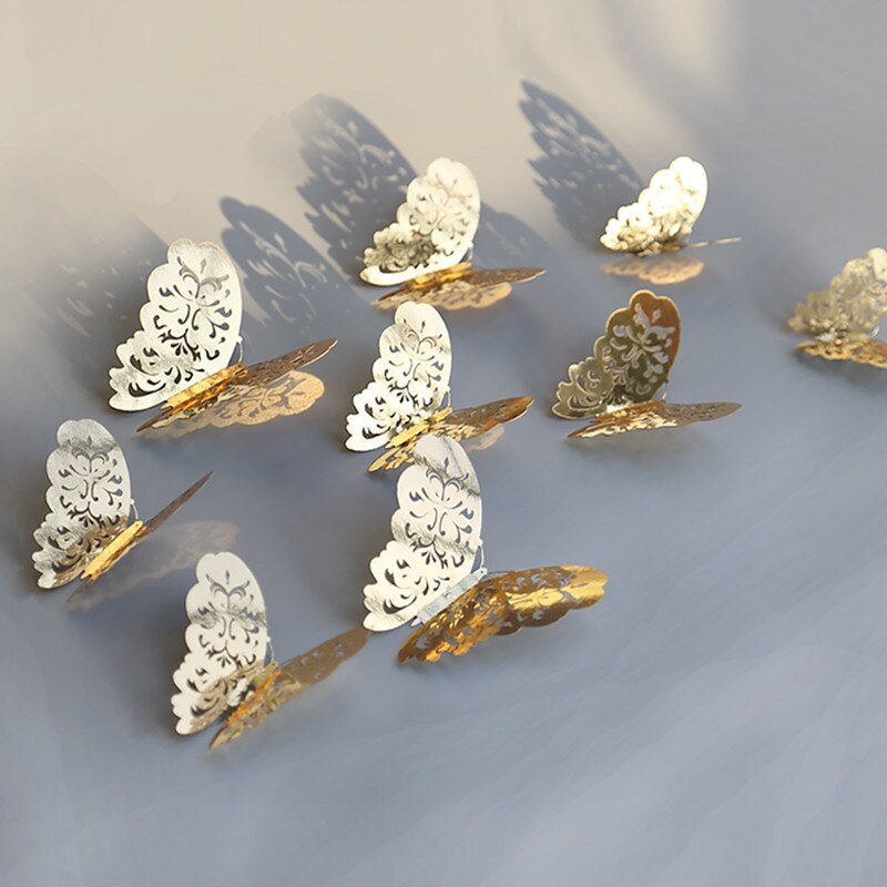 3D Metallic Butterfly Wall Stickers, Three Sizes