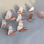 3D Metallic Butterfly Wall Stickers, Three Sizes
