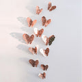 3D Metallic Butterfly Wall Stickers, Three Sizes