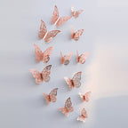 3D Metallic Butterfly Wall Stickers, Three Sizes