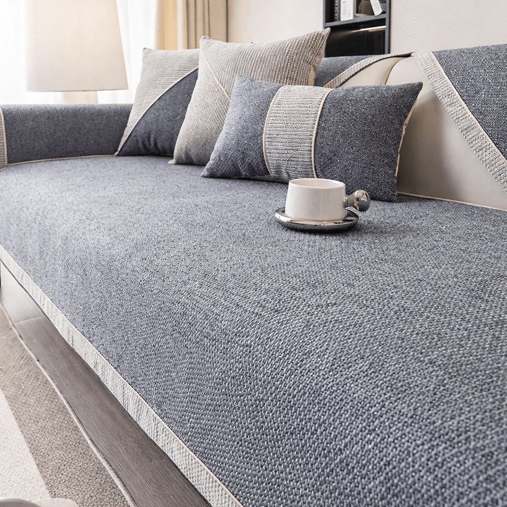 All-Season Woven Sofa Cover with Non-Slip Backing