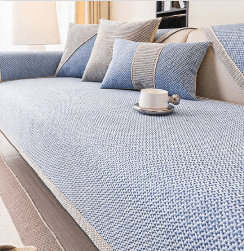 All-Season Woven Sofa Cover with Non-Slip Backing