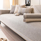 All-Season Woven Sofa Cover with Non-Slip Backing