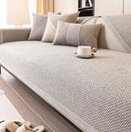 All-Season Woven Sofa Cover with Non-Slip Backing