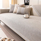 All-Season Woven Sofa Cover with Non-Slip Backing
