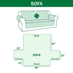 Quilted Non-Slip Sofa Cover with Paw Print Patchwork