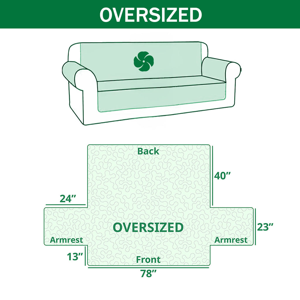 Quilted Non-Slip Sofa Cover with Paw Print Patchwork