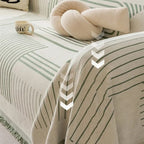 Geometric Patterned Sofa Throw with Tassel Edges