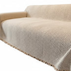 Herringbone Sofa Throw with Tassels, Multiple Sizes