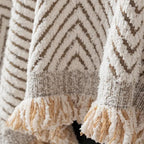 Herringbone Sofa Throw with Tassels, Multiple Sizes