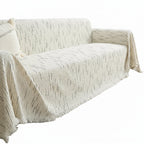 Striped Jacquard Sofa Throw with Tassel Edging