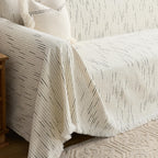 Striped Jacquard Sofa Throw with Tassel Edging