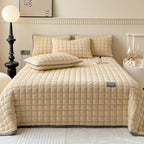 Checked Quilted Bedspread with Optional Pillowcases