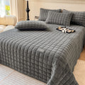 Checked Quilted Bedspread with Optional Pillowcases