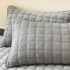 Checked Quilted Bedspread with Optional Pillowcases