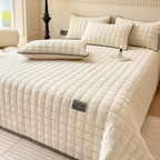 Checked Quilted Bedspread with Optional Pillowcases