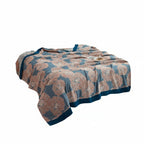 Japanese-Style Patterned Cotton Bedspread Throw
