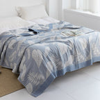 Japanese-Style Patterned Cotton Bedspread Throw