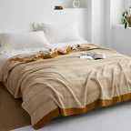 Japanese-Style Patterned Cotton Bedspread Throw