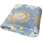 Japanese-Style Patterned Cotton Bedspread Throw