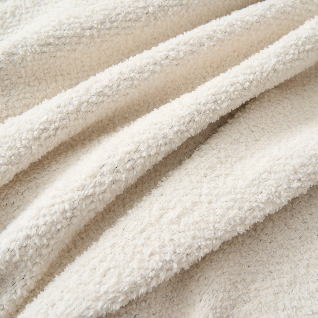 Boucle Sofa Throw Cover with Tassel Trim, 6 Sizes