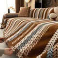 Herringbone Sofa Throw with Tassels