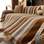 Herringbone Sofa Throw with Tassels