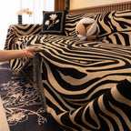 Zebra Print Chenille Sofa Throw with Tasselled Edges