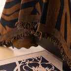 Zebra Print Chenille Sofa Throw with Tasselled Edges
