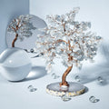 Aquamarine Gemstone Tree with Natural Stone Base, Handmade