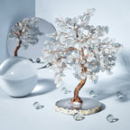 Aquamarine Gemstone Tree with Natural Stone Base, Handmade