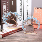 Aquamarine Gemstone Tree with Natural Stone Base, Handmade
