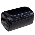 Leather Look Hanging Wash Bag with Metal Hook and Compartments