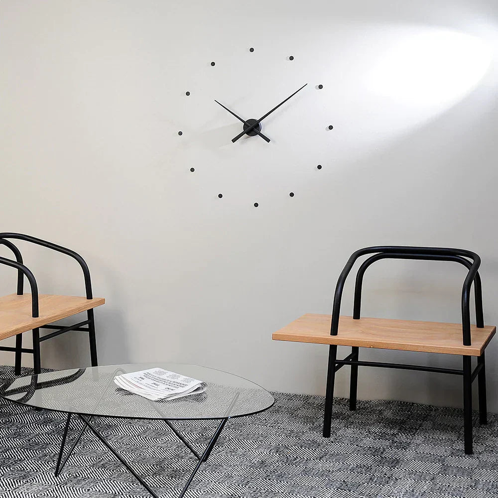 Metal Wall Clock, 40 cm Quartz Dial in Black, Yellow or Silver