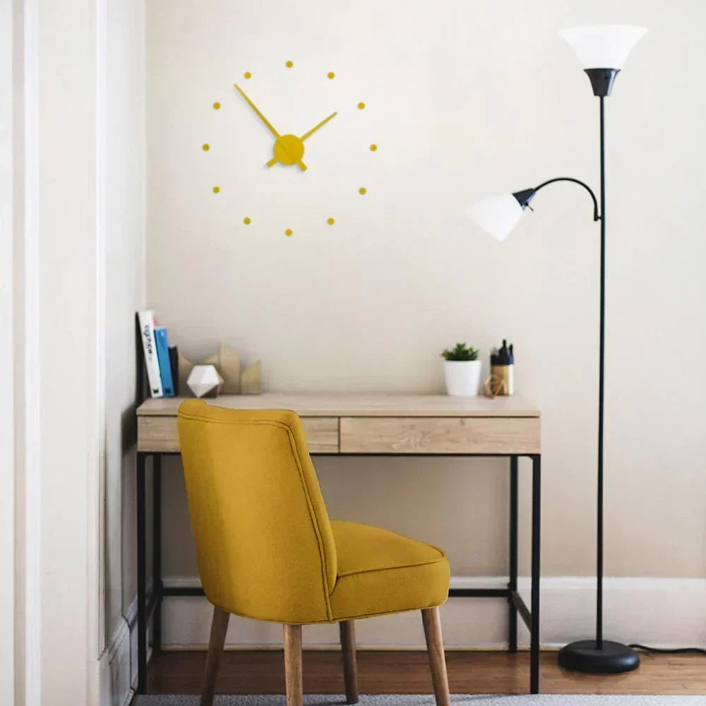 Metal Wall Clock, 40 cm Quartz Dial in Black, Yellow or Silver