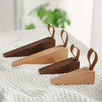 Solid Wood Door Wedge with Anti-Slip Base, Beech or Walnut