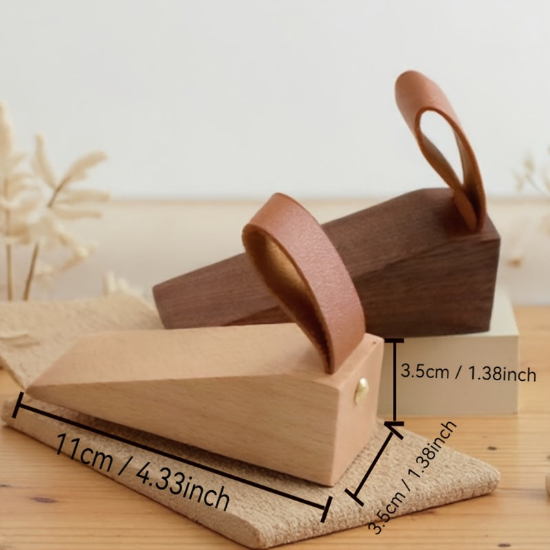 Solid Wood Door Wedge with Anti-Slip Base, Beech or Walnut