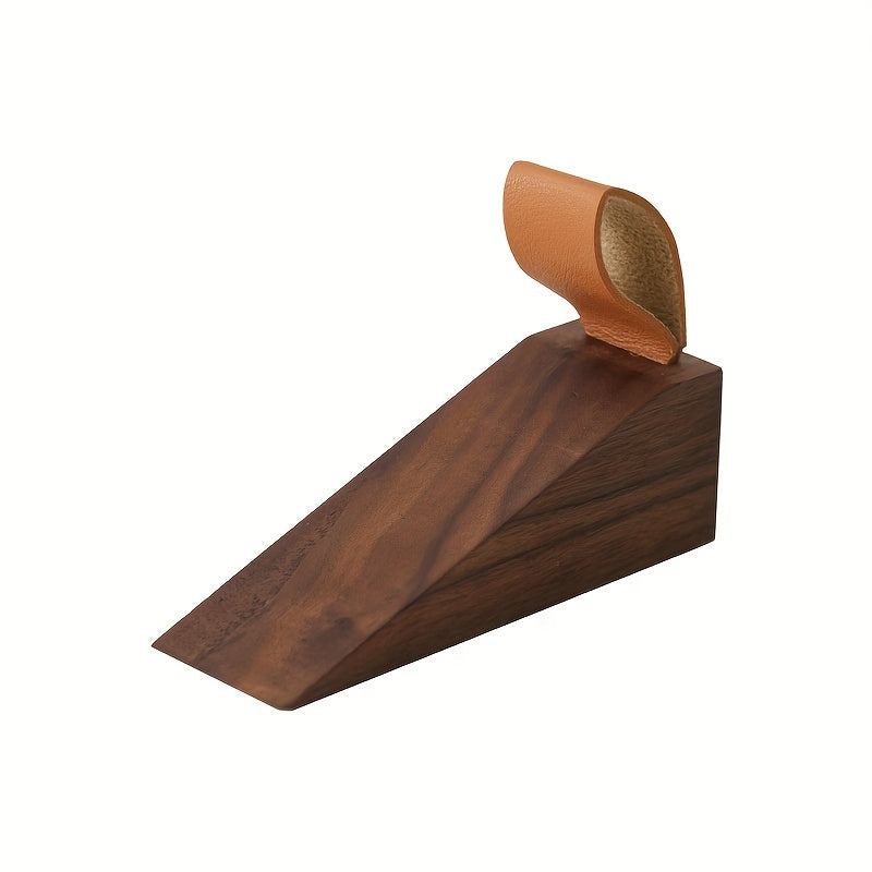 Solid Wood Door Wedge with Anti-Slip Base, Beech or Walnut