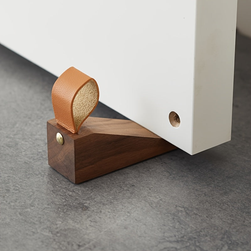 Solid Wood Door Wedge with Anti-Slip Base, Beech or Walnut