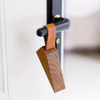 Solid Wood Door Wedge with Anti-Slip Base, Beech or Walnut