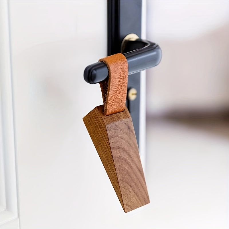 Solid Wood Door Wedge with Anti-Slip Base, Beech or Walnut
